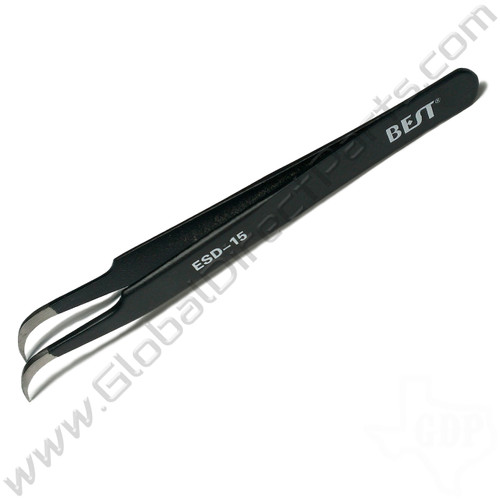 Best Non-Magnetic Fine Curve Tipped Tweezer [ESD-15, 125 mm]
