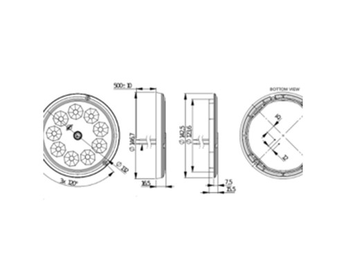 Innerbelysning rund med 9 dioder med integrerad rörelsesensor