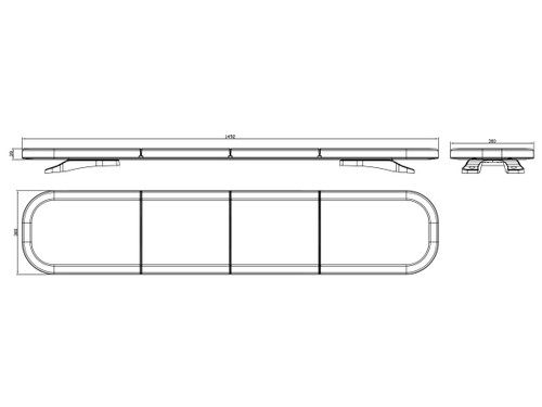 Viklight Spark LED blixtljusramp 150cm ECE-R65 godkänd
