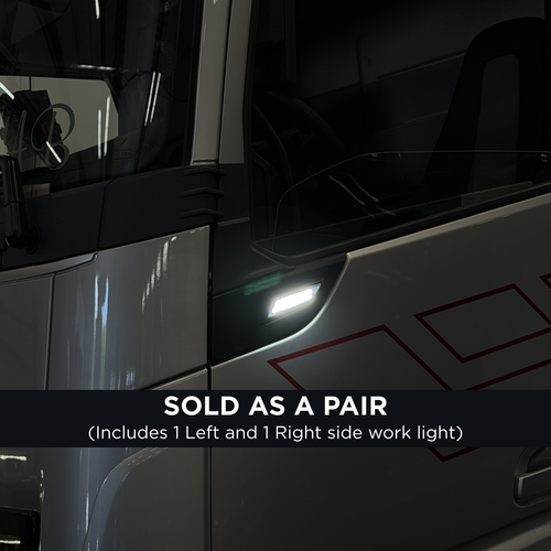 Viklight Orbit PRO -  Inbyggt arbetsljus i dörren till Volvo FH