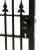 weld-in double throw latch deadlock installed in gate with octagon knob handles