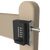 wooden gate lock render image mounted onto wooden gate