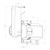 dimension drawing of superlatch gate lock for wooden gates