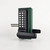 green casing double-sided gate lock with delta handle showing the keypad side
