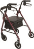 Probasics RLAJ6BG Junior Rollator in burgundy angled side view Probasics RLAJ6BG Junior Rollator in burgundy angled side view