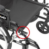 Viper plus reclining wheelchair built-in seat rail extensions adjust seat depth from 16" or 18"