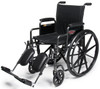 Advantage LX wheelchair with removable desk arms and elevating legrests right turn angle