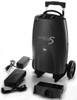 Sequal Eclipse 5 portable oxygen concentrator includes rolling cart, ac and dc charger and power cords, accessory bag and rechargeable battery pack
