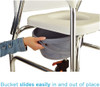 Nova 8800 shower commode with wheels bucket slides in and out from side of chair Nova 8800 shower commode with wheels bucket slides in and out from side of chair
