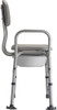 Nova 9073 Padded Transfer Bench with Commode side view Nova 9073 Padded Transfer Bench with Commode side view