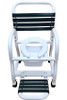 New Era DNE-385HS wide shower commode with plastic seat and folding footrest