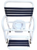 New Era DNE-435 bariatric shower commode with plastic seat and optional folding footrest New Era DNE-435 bariatric shower commode with plastic seat and optional folding footrest