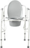 Medline G1-301DX1 Steel Drop Arm Commode front view with lid raised