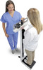 Detecto 338 Physician Scale w/ Wheels & Height Rod weighs up to 440 lbs. and 200 kg.