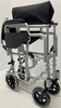 Combo wheelchair transport chair with 24" rear wheels removed and folded