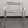 Bariatric folding commode unfolds for tool free assembly