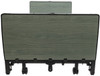 Protekt Akra-FE bed with casters on inner legs has low 9.25" deck height