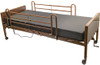 Akra-SE semi electric bed with full length rails and mattress