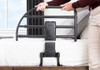 Stander 8965 Click-N-Go Extendable Bed Rail easy release push button removes rail from its base