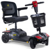 Golden Buzzaround XL GB150 Scooter red front angled view with wheels turned
