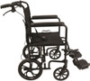 Probasics TCA191612BK Aluminum transport chair with 12" rear wheels and handbrakes