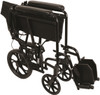 Probasics TCA191612BK Aluminum transport chair with 12" rear wheels and handbrakes folded
