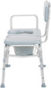 Drive 12005KDC Padded Transfer Bench with Commode left facing side view Drive 12005KDC Padded Transfer Bench with Commode left facing side view
