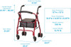 Nova 4200C Cruiser Class rollator unfolded dimensions