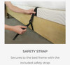 Stander 8000 EZ Adjust Bed Rail secures to bedframe with strap