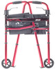 Drive RTL10263KDR Folding Travel Walker with 5" Wheels folded with legs attached