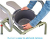 Nova 8901W Drop Arm Padded Commode bucket lifts out Nova 8901W Drop Arm Padded Commode bucket lifts out