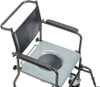 Drive 11120SV-1F Drop Arm Commode with Wheels top view without seat pad