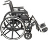 Viper Plus GT wheelchair with armrests raised and elevating legrests side profile