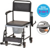 Drop Arm Transport Commode Chair w/ Wheels 8805 by NOVA