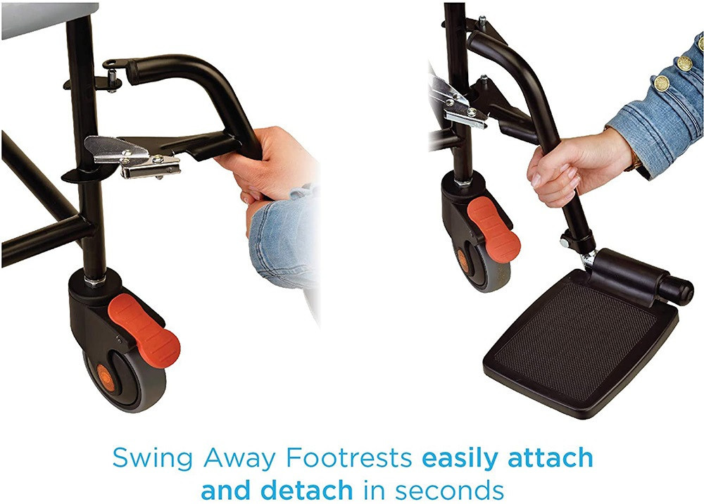 Nova 8805 Drop Arm Commode Transport Chair w/ Wheels