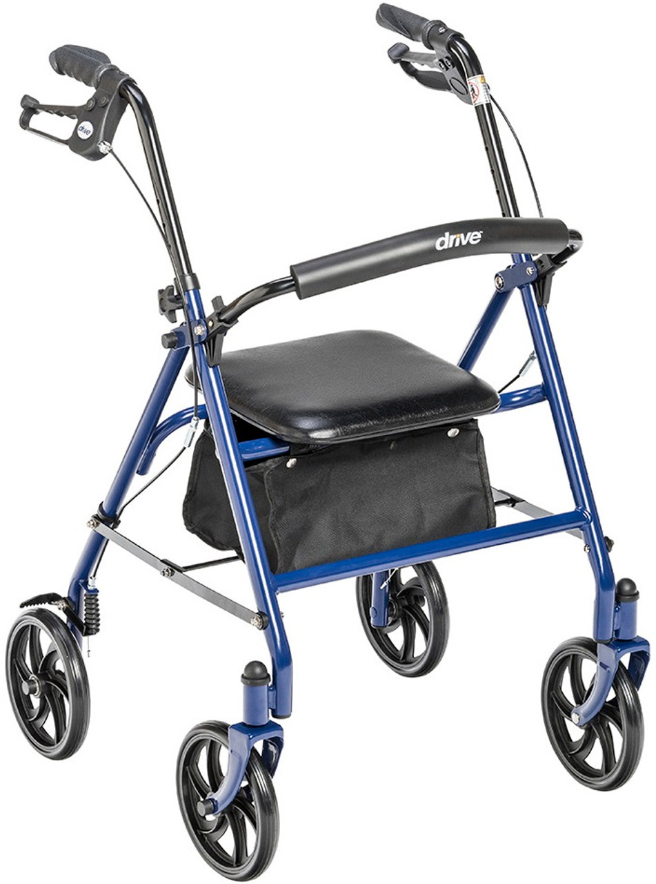 Drive 10257 Steel 4 Wheel Rollator w/ Padded Seat