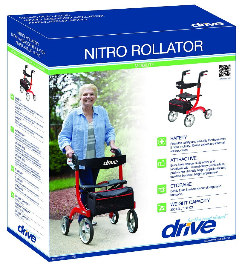 Drive Nitro Tall Rollator Walker RTL10266T