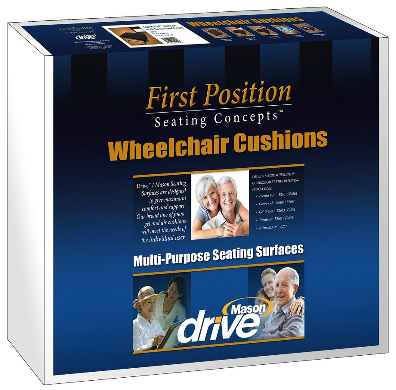 Drive Medical Titanium Gel/Foam Wheelchair Cushion 18 x 22