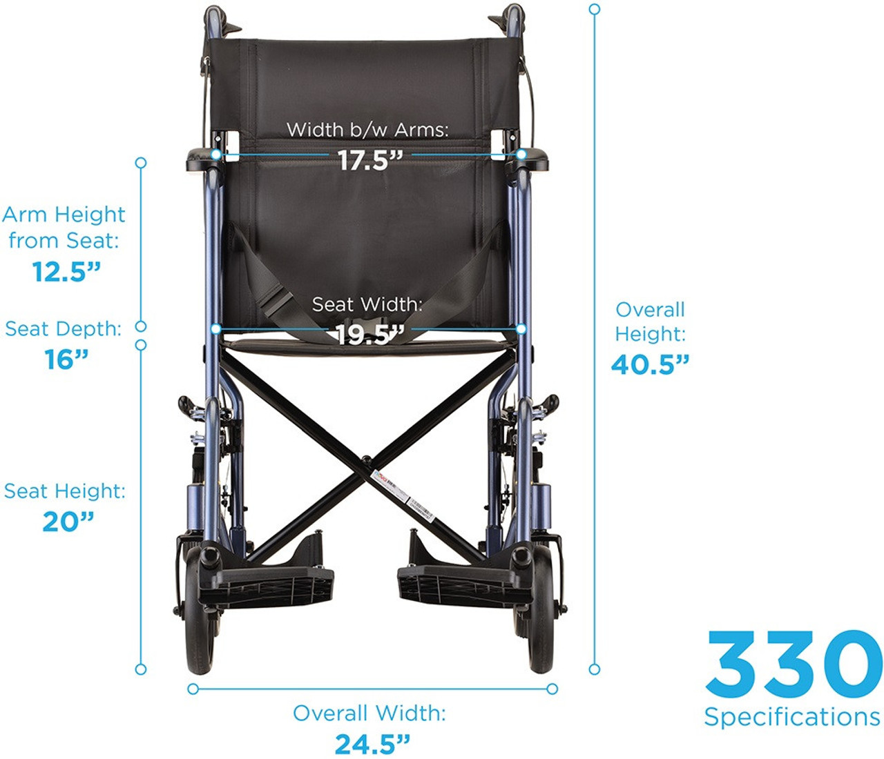 Nova 330 Transport Chair w/ 12