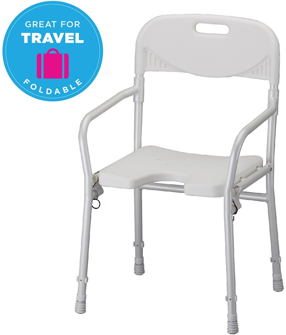 Nova 9400 Folding Bath Chair w Arms Cut Out