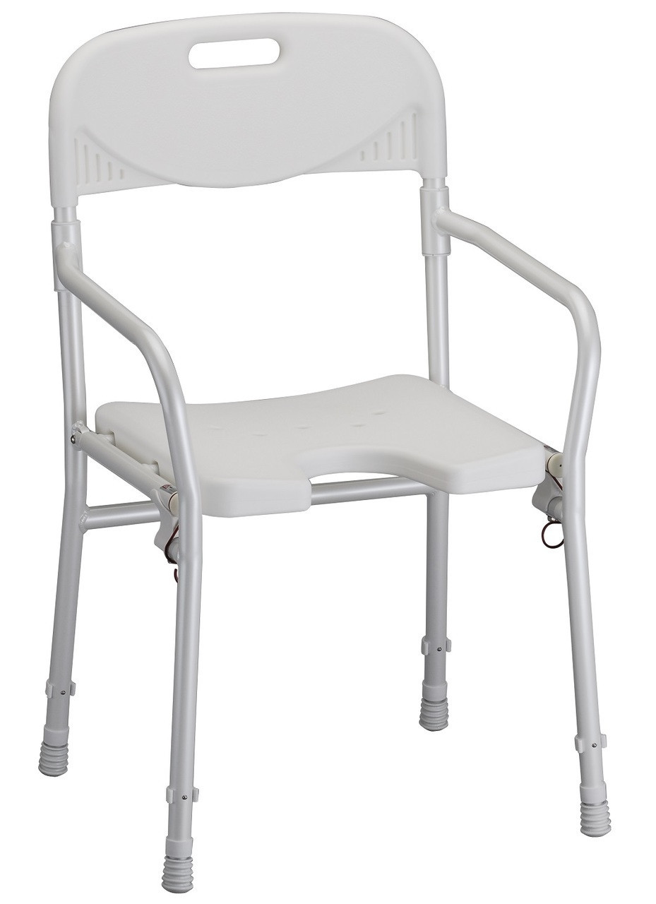 Nova 9400 Folding Bath Chair w Arms Cut Out