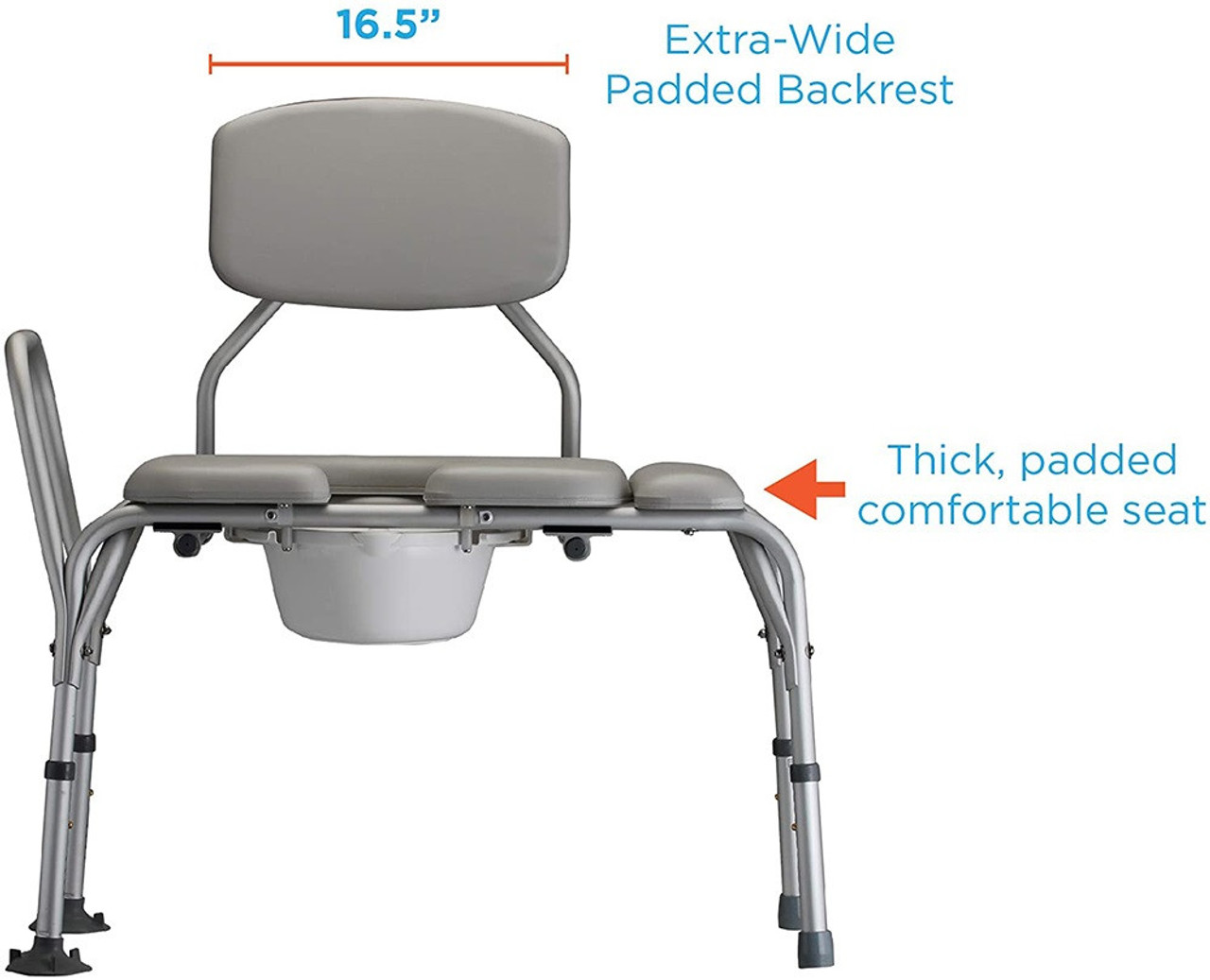 Nova 9073 Padded Transfer Bench Commode