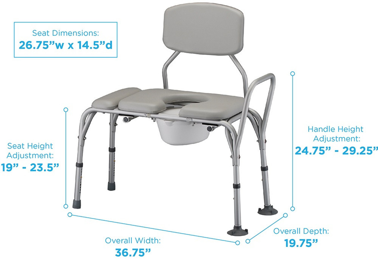 Nova 9073 Padded Transfer Bench Commode