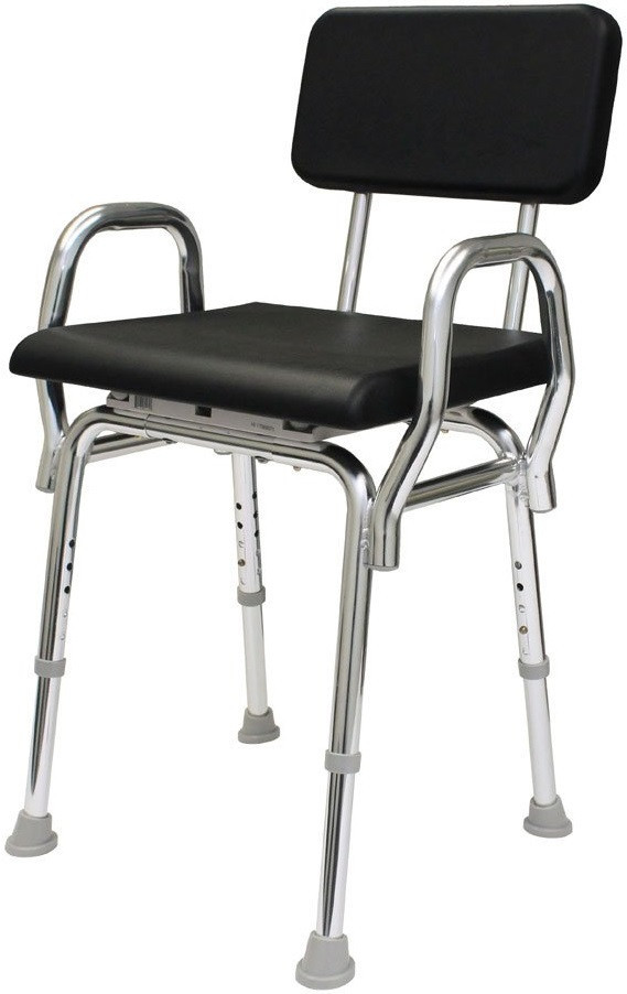 padded shower chair with back