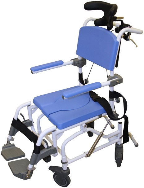 EZee Life Rehab Tilt Shower Commode Chair 5" Casters 155 190 195