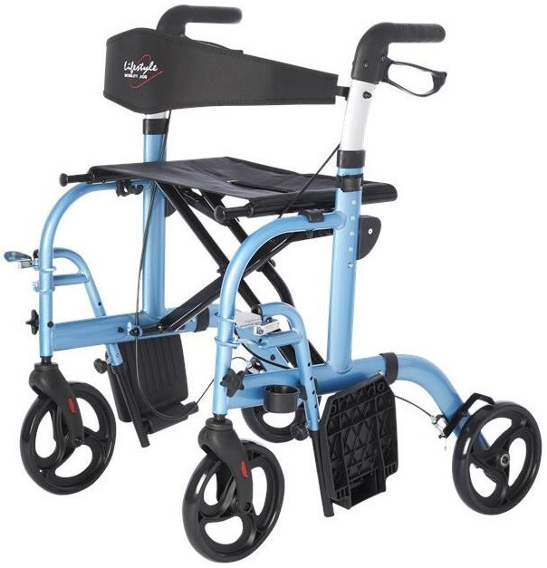 【廃盤品】快速旅団　コットンダック　TRAVEL CHAIR トラベルチェアー Translator 800 Rollator Transport Chair by Lifestyle Mobility Aids