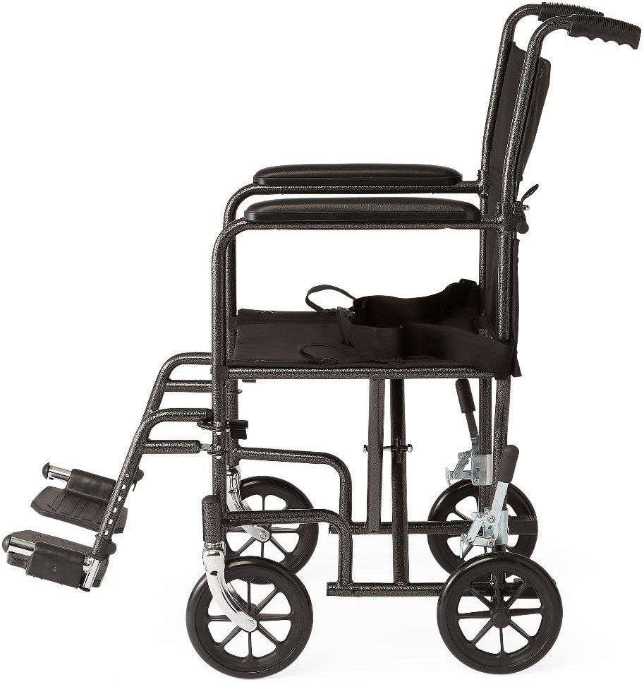 Medline MDS808200B Steel Transport Chair