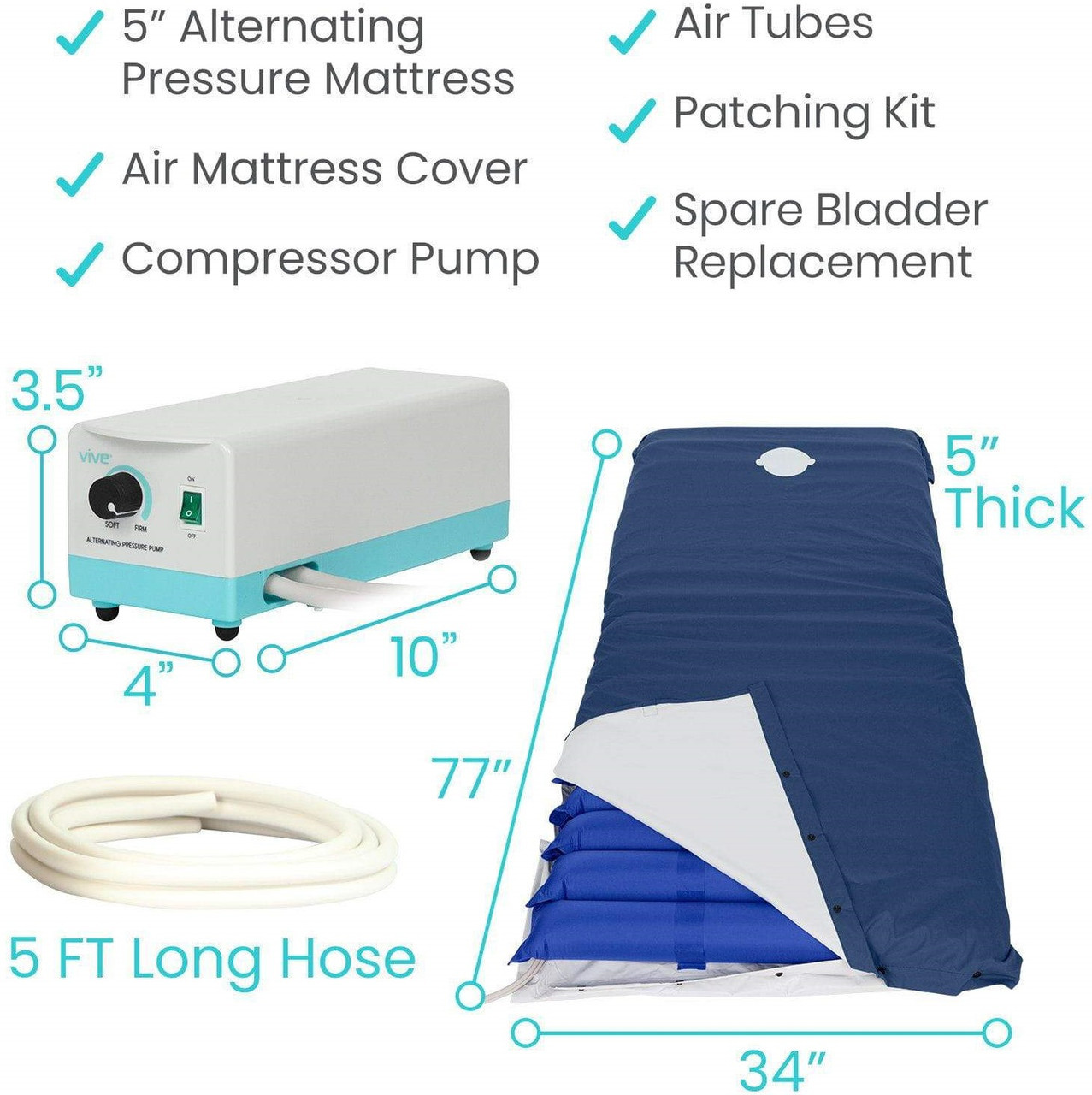 Medical Alternating Pressure Mattress Pad Pump Hospital Bed Pressure Sore  Relief