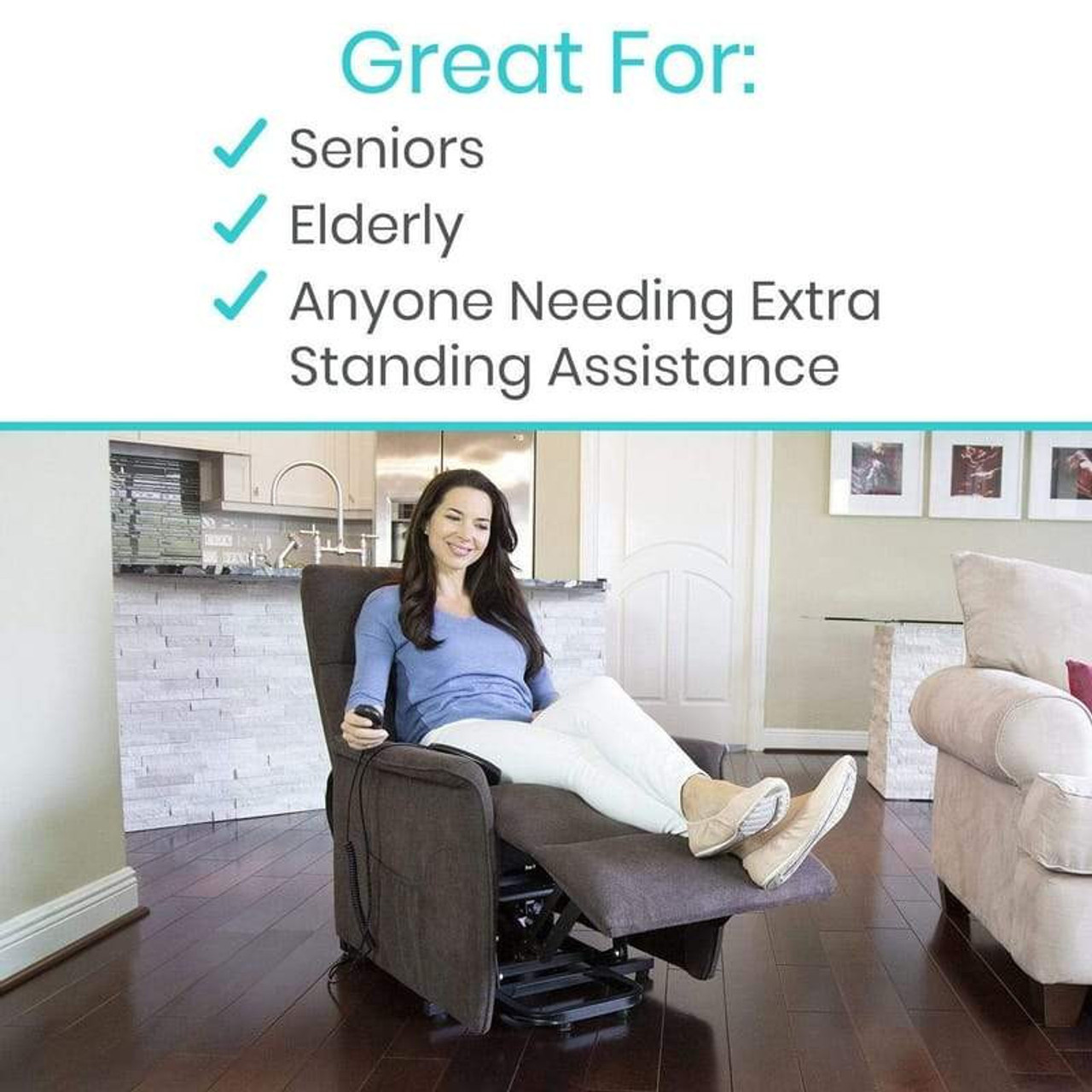 Vive Stand Assist Mobility Standing Aid Rail Couch Chair Black Assistance