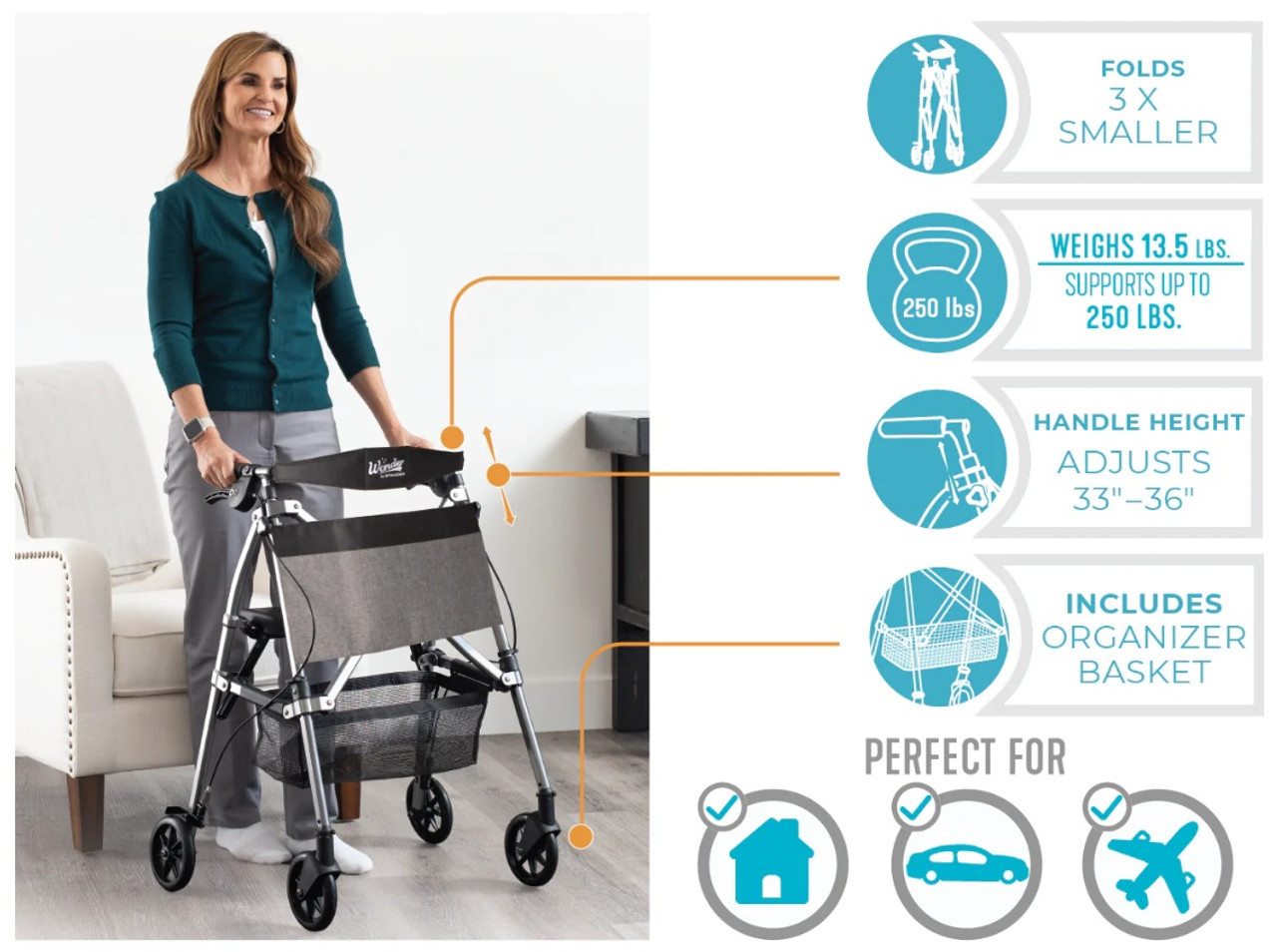 Stander 4350 Wonder Rollator Plus